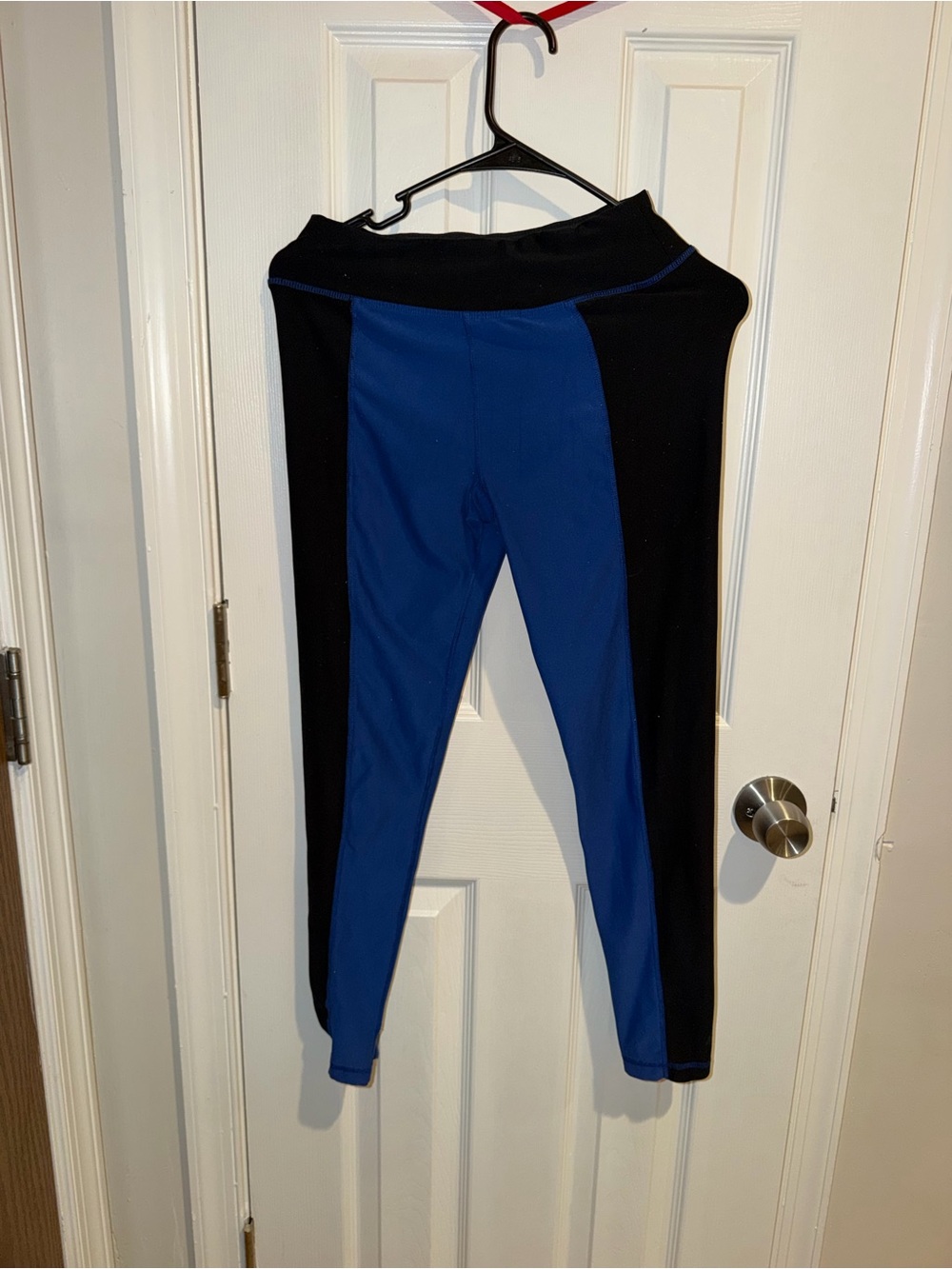 Girls' Two-Tone Blue and Black Athletic Leggings